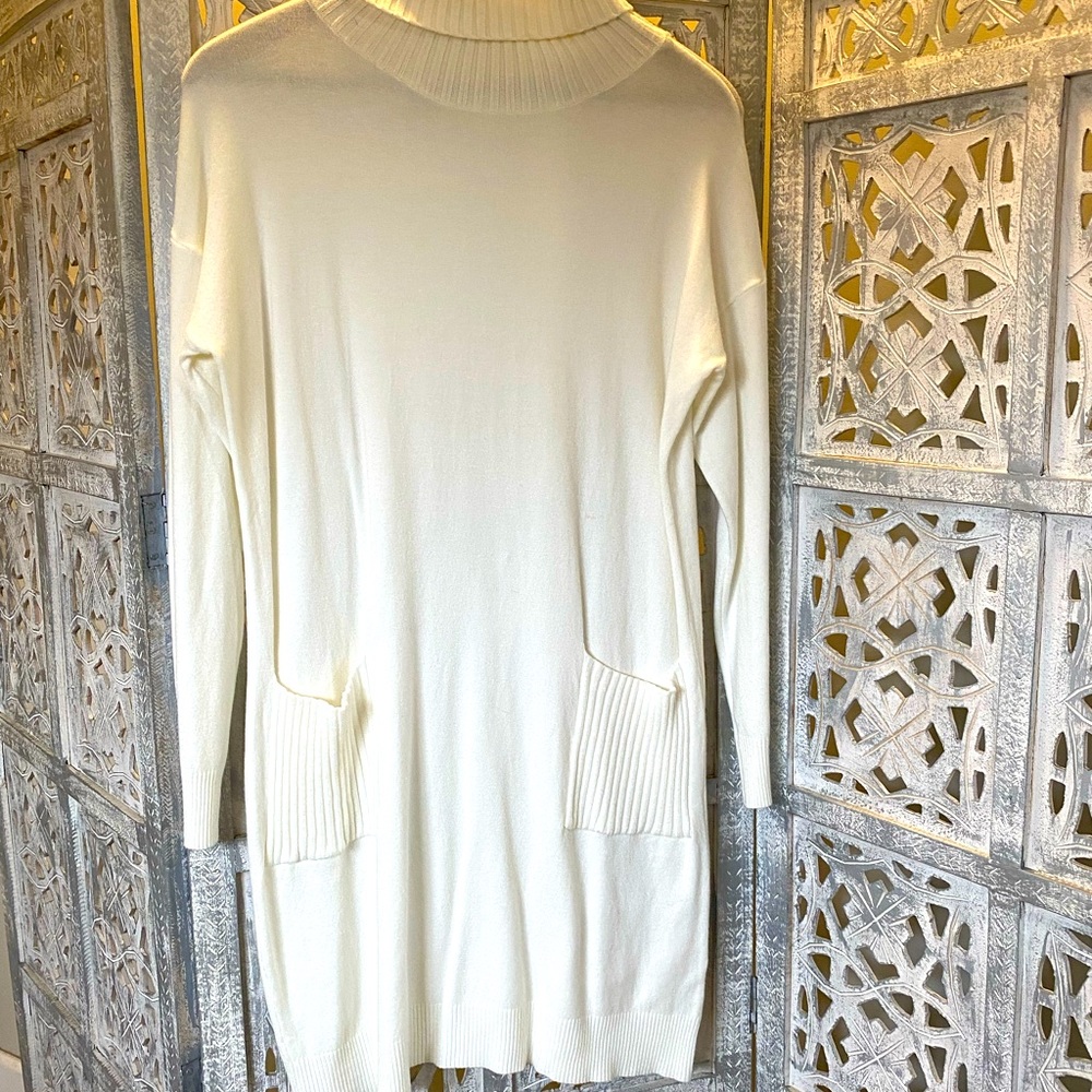 Ivory color turtleneck sweater dress